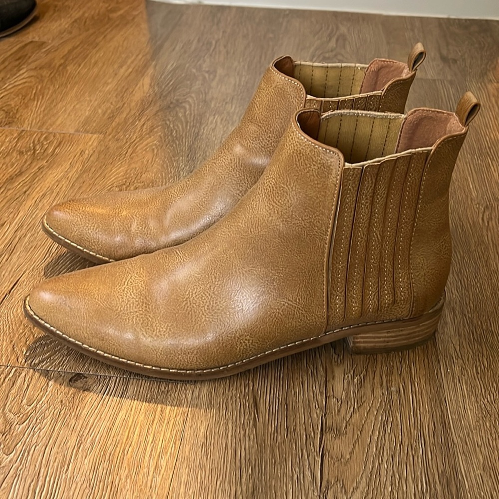 CCOCCI Tan Ankle Booties